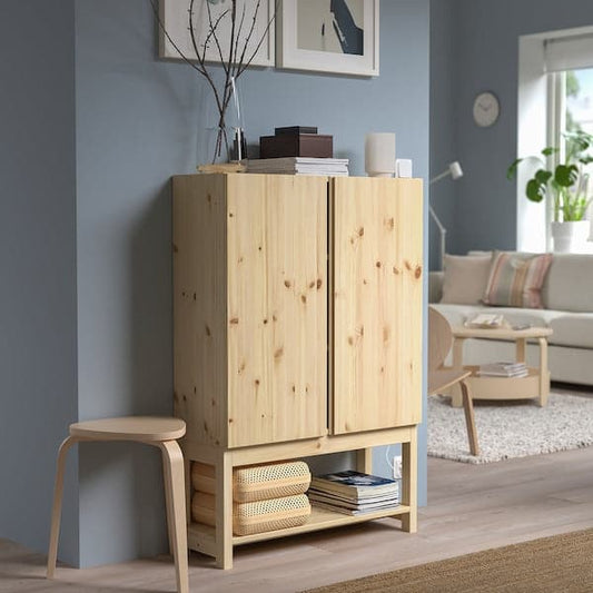Ikea IVAR - Shelving unit with cabinet, pine, 80x30x120 cm