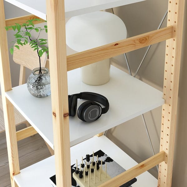 Ikea IVAR - Shelving unit, pine/metal white, 48x50x179 cm