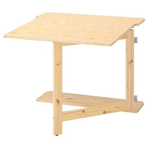 IVAR - Folding table, pine, 80x30-91 cm