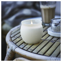 JÄMLIK - Scented candle in glass, Vanilla/light beige, 50 hr - best price from Maltashopper.com 80502154