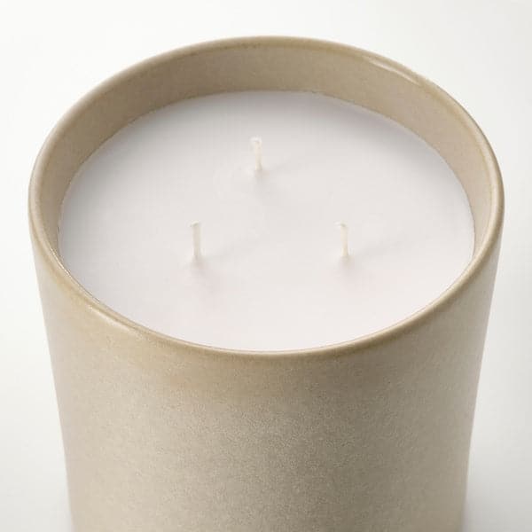 HEDERSAM scented candle in glass, Fresh grass/light green, 40 hr - IKEA CA