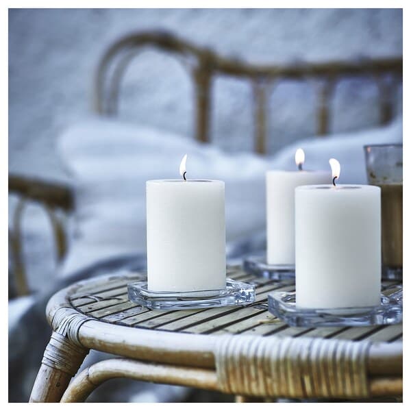 Ikea JÄMLIK - Scented pillar candle, Vanilla/light beige, 30 hr