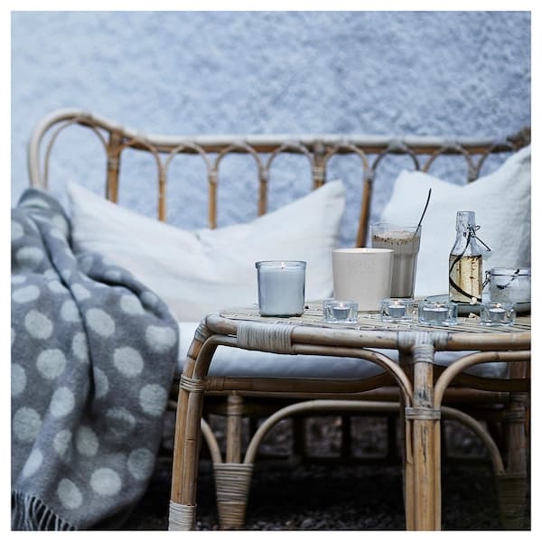 Ikea JÄMLIK - Scented pillar candle, Vanilla/light beige, 30 hr