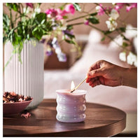 JÄMNMOD - Scented candle in glass, Sweet pea/purple, 50 hr - best price from Maltashopper.com 30504240