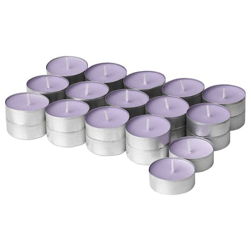 JÄMNMOD - Scented tealight, Sweet pea/purple, 3.5 hr