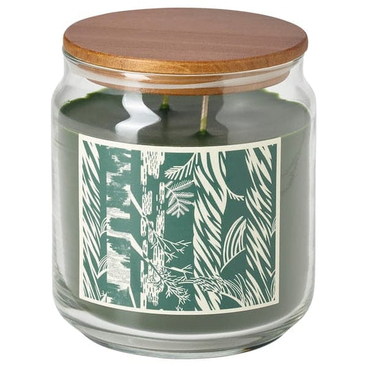 JÄMTSKOGEN - Scented cndl in glass w lid/2 wicks, cypress & eucalyptus/dark green, 70 hr - best price from Maltashopper.com 10552411