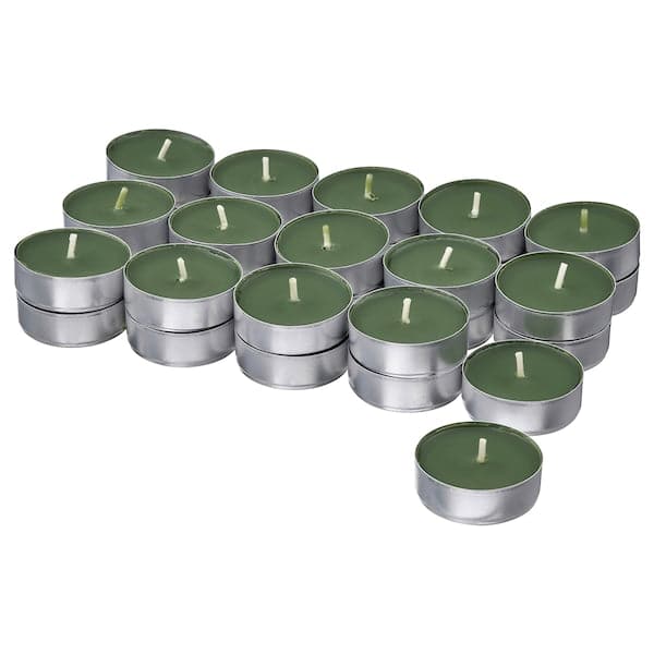 JÄMTSKOGEN - Scented tealight, cypress & eucalyptus/dark green, 3.5 hr