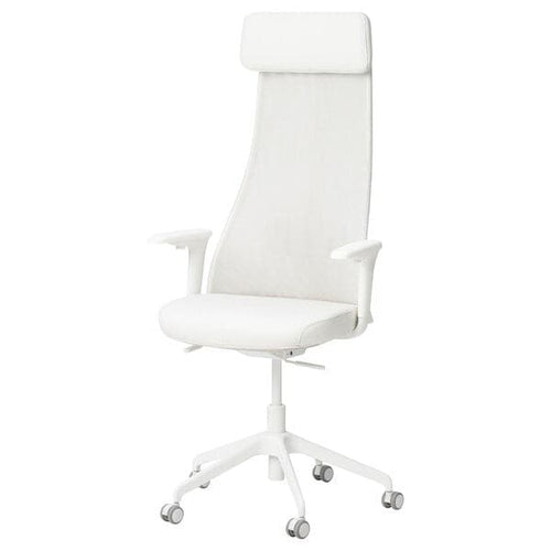 JÄRVFJÄLLET office chair with armrests, Grann white, 68 cm