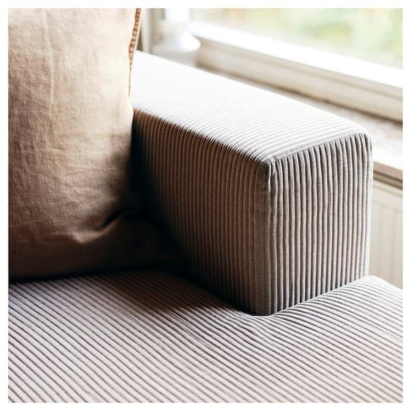 Ikea JÄTTEBO - 3.5 seater sofa with chaise-longue, armrests Samsala/grey/beige ,