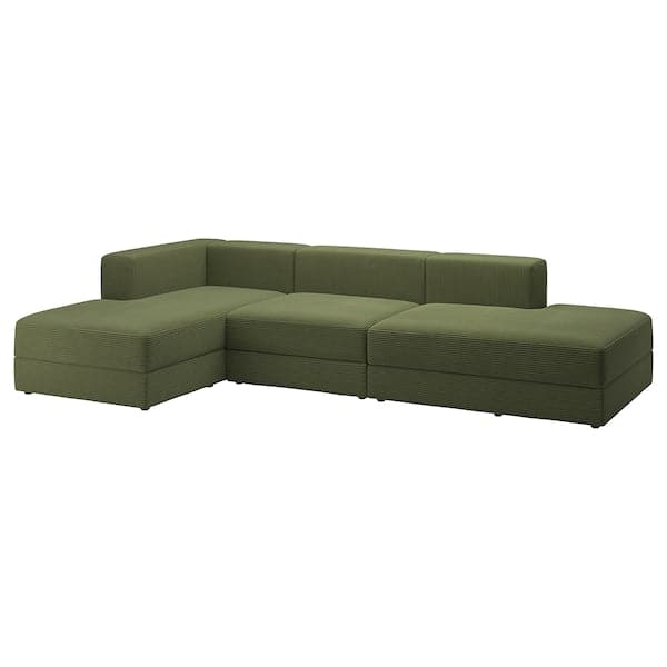 Ikea JÄTTEBO - 3.5-seater sofa with chaise longue, Samsala dark yellow-green ,