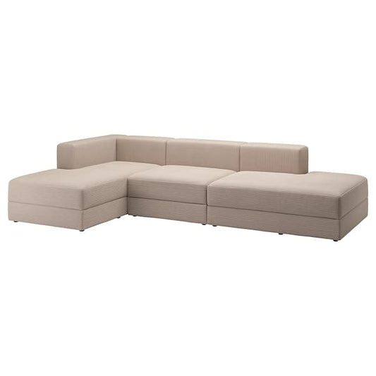 Ikea JÄTTEBO - 3.5 seater sofa with chaise-longue, Samsala grey/beige ,