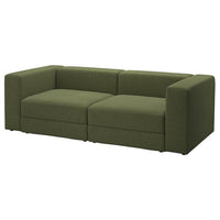 JÄTTEBO 3-seat modular sofa, Samsala dark yellow-green, 240x71x95 cm