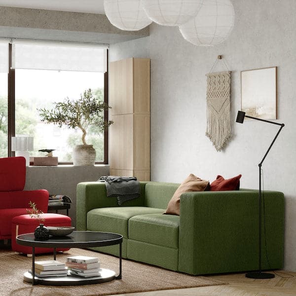 JÄTTEBO - 3-seater modular sofa, Samsala dark yellow-green , - best price from Maltashopper.com 69485127
