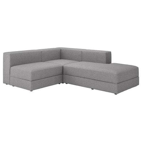 JÄTTEBO - 2.5-seater corner sofa / chaise longue, right / Tonerud gray ,