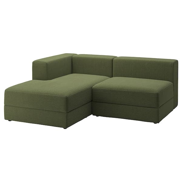 JÄTTEBO - 2.5-seater comp sofa / chaise longue, left / Samsala dark yellow-green , - best price from Maltashopper.com 49469487