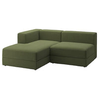 JÄTTEBO - 2.5-seater comp sofa / chaise longue, left / Samsala dark yellow-green , - best price from Maltashopper.com 49469487