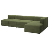 JÄTTEBO 4,5-seat mod sofa w chaise longue, right/Samsala dark yellow-green, 330x71x160 cm