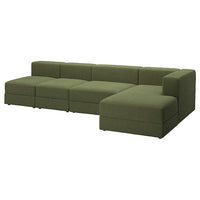 JÄTTEBO - 4.5 seater comp sofa/chaise-longue, right/Samsala dark yellow-green , - best price from Maltashopper.com 99471402