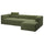 JÄTTEBO - 4-seater comp sofa/chaise-longue, right with headrest/Samsala dark yellow-green ,