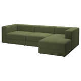 JÄTTEBO 4-seat mod sofa w chaise longue, right/Samsala dark yellow-green, 310x71x160 cm