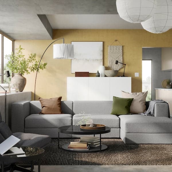 Ikea JÄTTEBO - 4-seater comp sofa/chaise-longue, right/Tonerud grey ,