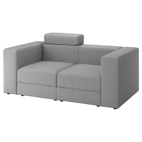 JÄTTEBO - 2-seater sectional sofa with headrest/Tonerud grey ,