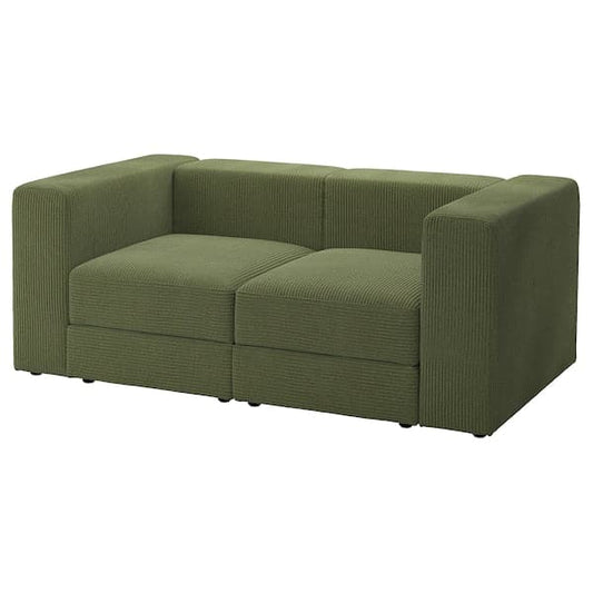 JÄTTEBO - 2 seater modular sofa, Samsala dark yellow-green , - best price from Maltashopper.com 29471405