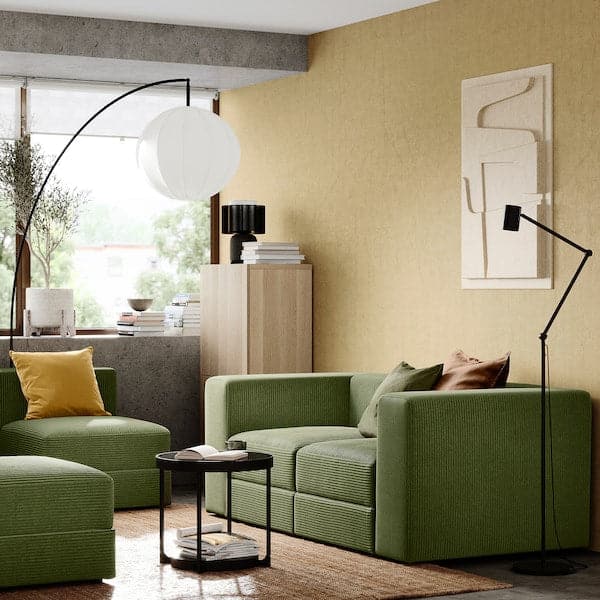 JÄTTEBO - 2 seater modular sofa, Samsala dark yellow-green , - best price from Maltashopper.com 29471405