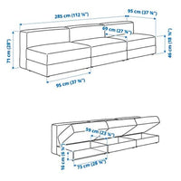 JÄTTEBO - 4.5-seater modular sofa, Samsala grey / beige , - best price from Maltashopper.com 69485085