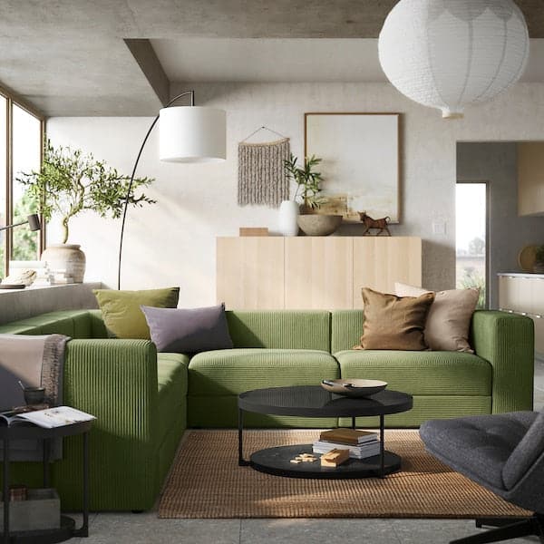 JÄTTEBO - Modular corner sofa 6 seats, Samsala dark yellow-green , - best price from Maltashopper.com 29485247