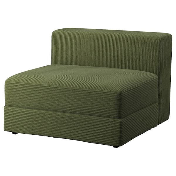 JÄTTEBO - 1.5-seater element with container, Samsala dark yellow-green ,