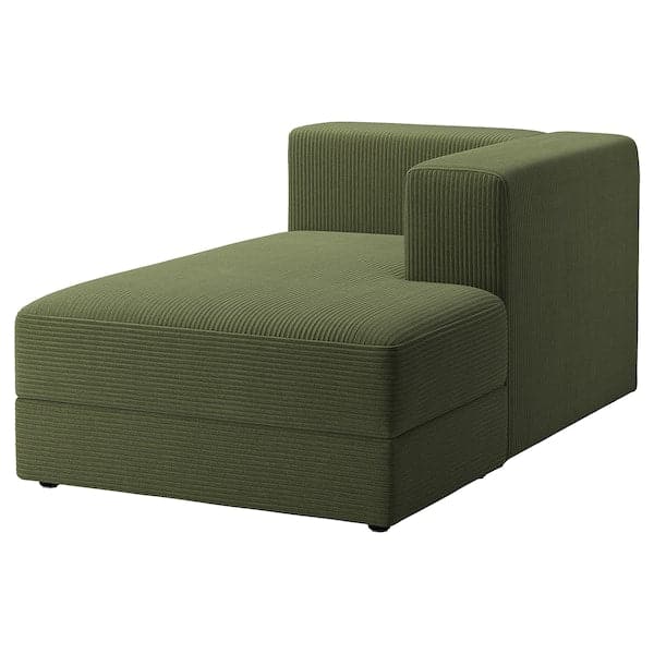 JÄTTEBO - chaise-longue element right, with armrest/Samsala dark yellow-green , - best price from Maltashopper.com 29494586