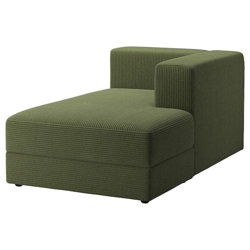 JÄTTEBO - chaise-longue element right, with armrest/Samsala dark yellow-green ,