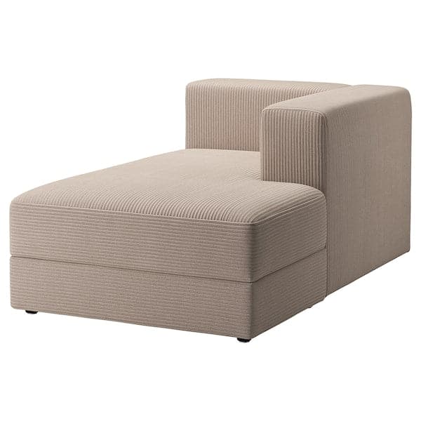 JÄTTEBO - chaise-longue element right, with armrest/Samsala grey/beige , - best price from Maltashopper.com 09494587