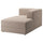 JÄTTEBO - chaise-longue element right, with armrest/Samsala grey/beige ,