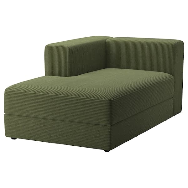 JÄTTEBO - Left chaise longue element, with armrest / Samsala dark yellow-green