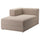 JÄTTEBO - Left chaise longue element, with armrest / Samsala gray / beige ,
