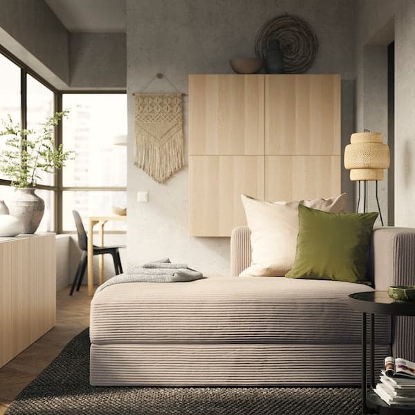 Ikea JÄTTEBO - Left chaise longue element, with armrest / Samsala gray / beige ,