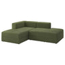 JÄTTEBO chaise longue modules, Samsala dark yellow-green, 229x71x160 cm