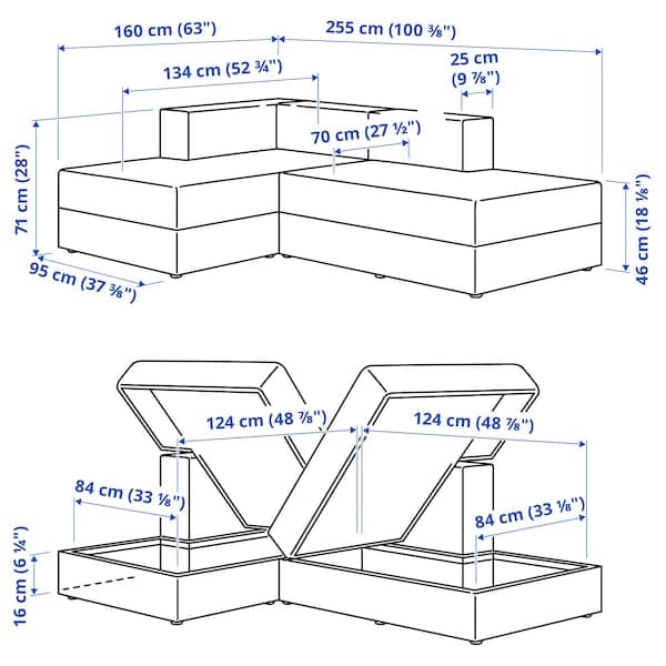 Ikea JÄTTEBO - Chaide-longue modules, dark yellow-green Samsala