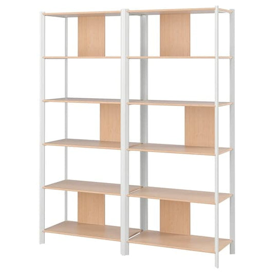 Ikea JÄTTESTA - Storage combination, white/light bamboo, 160x40x195 cm