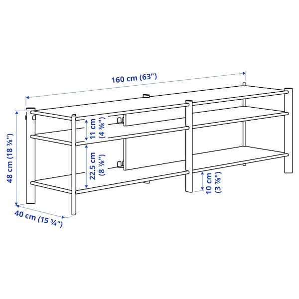 Ikea JÄTTESTA - TV storage combination, white/light bamboo, 320x40x195 cm