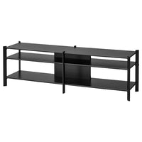 JÄTTESTA - TV bench, black, 160x40x49 cm - best price from Maltashopper.com 70508934