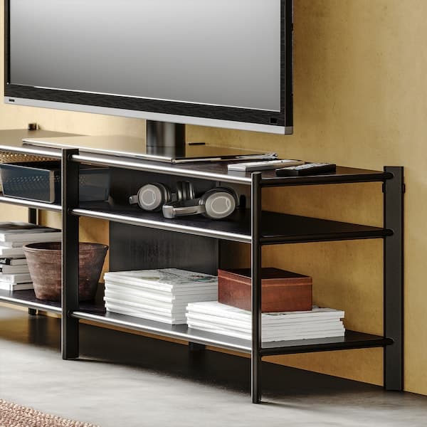 Ikea JÄTTESTA - TV bench, black, 160x40x49 cm