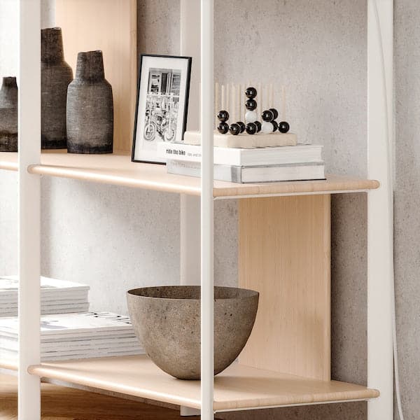 Ikea JÄTTESTA - Shelving unit, white/light bamboo, 120x85 cm