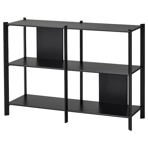 JÄTTESTA - Shelving unit, black, 120x85 cm