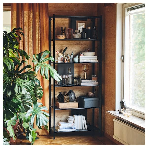 Ikea JÄTTESTA - Shelving unit, black, 80x195 cm