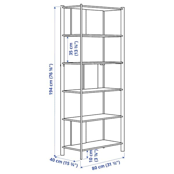 Ikea JÄTTESTA - Shelving unit, black, 80x195 cm