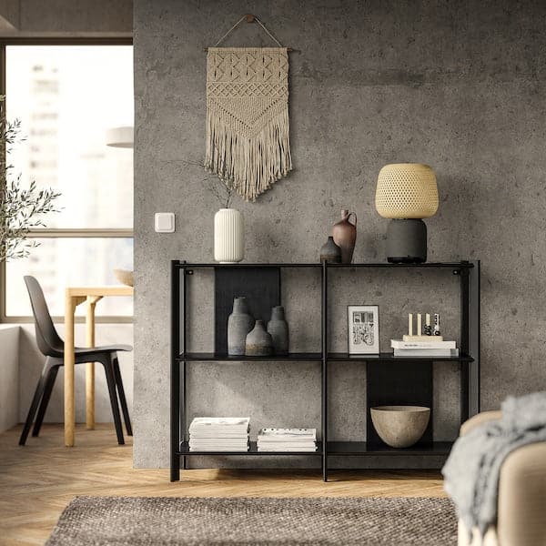 Ikea JÄTTESTA - Shelving unit, black, 120x85 cm