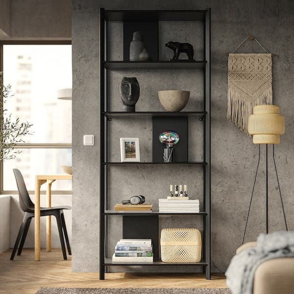 Ikea JÄTTESTA - Shelving unit, black, 80x195 cm